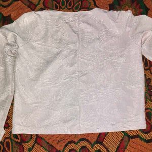 Sparkling Silver Long Sleeve Top