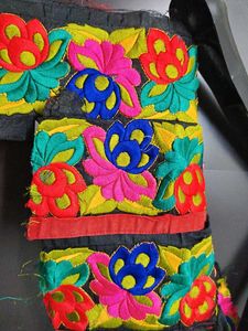 Embroidered Multicolour colour border Lace