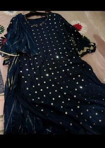 Elegant Blue & Gold Salwar Kameez