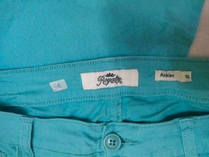 Imported Ankle Length Cyan Capri Pant