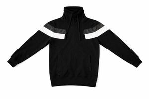 Black Athletic Stripe Sweatshirt (High Neck)