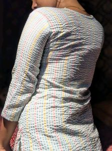 Pastel Striped Cotton Kurti | Soft &amp; Comfortable D