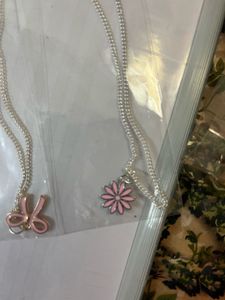 Pink Flower Pendant Necklace