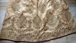 Elegant Gold Embroidered Lehenga Skirt