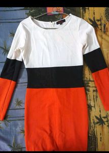 Color Block Long Sleeve Dress
