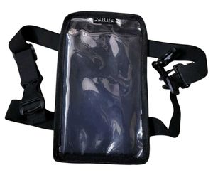 YUMIN Black Waist Bag with Clear Pouch