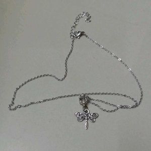 Silver Dragonfly Charm Necklace