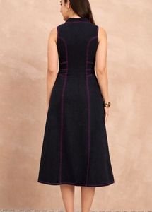 40 inch Stylish Dark Wash Denim Dress