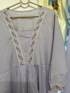 Elegant Lavender Kurta Set with Dupatta