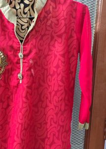 Embellished Red Kurta