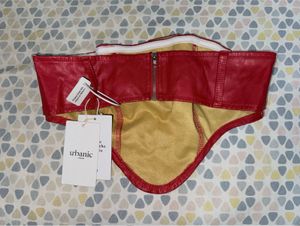 Red Faux Leather Buckle Tube Top