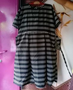 Black &amp; White Striped Dress