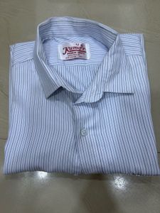 Classic Striped White Men's Button-Down Shirt