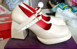 Cream Platform Mary Jane Heels