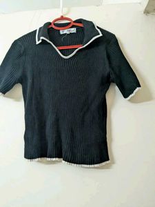 Vintage Black Knit Top