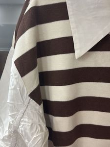 Striped Collared Long Sleeve Top