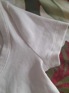 White Ribbed H&amp;M Crop Top
