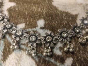 Silver Tone Floral Necklace