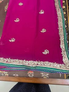 purple pink saree