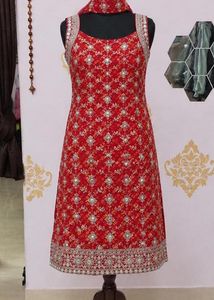 Elegant Red Embellished sharara set