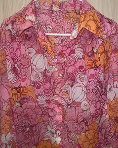 Y2k Floral Print Button-Up Shirt