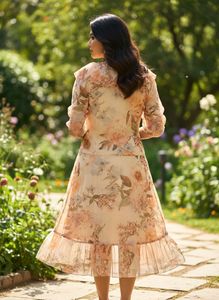 Floral Chiffon Midi Dress