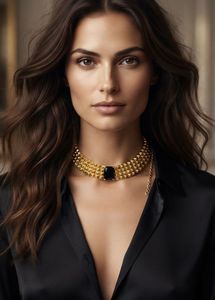 Stunning Feather &amp; Crystal Choker Necklace