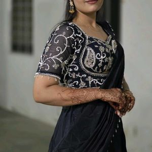 Stunning Navy Blue Lehenga Choli Set