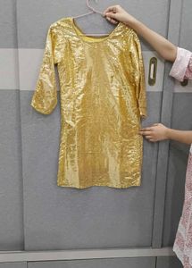 Stunning Gold Sequin Kurta with Sharara
