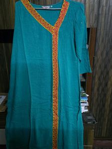 Teal Embroidered Kurta