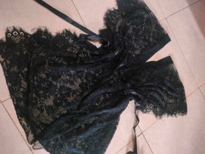 Black Lace Swim Cover-Up 🖤🪨🦨⚽🎱🎩🪄