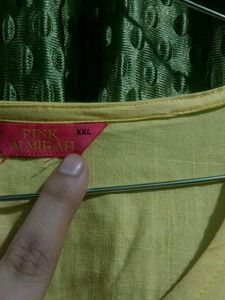 Yellow Embroidered Kurta (brand new ) never wore o