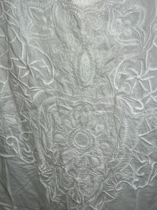 White Embroidered Sleeveless Blouse