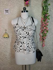 Floral Halter Neck Tank Top