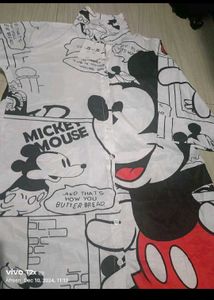 Mickey Mouse Print Shirt Dress