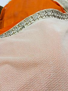 Beautiful 😍🧡 Orenge Saari With Blouse