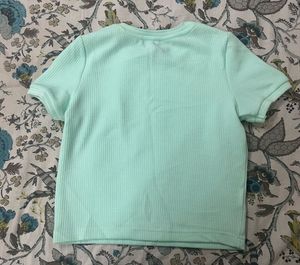 Mint Green Waffle Knit T-Shirt