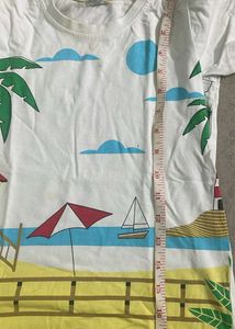 Cute Beach Print Shorts Set