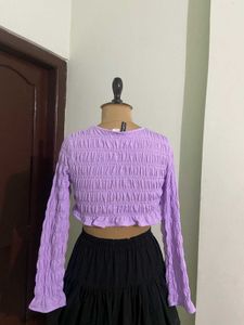 H&amp;M Smocked Crop Top