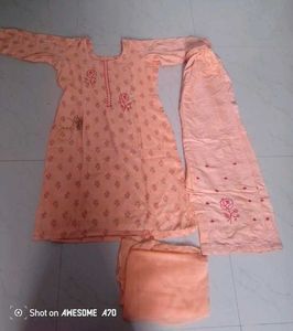 Peach Embroidered Salwar Kameez Set
