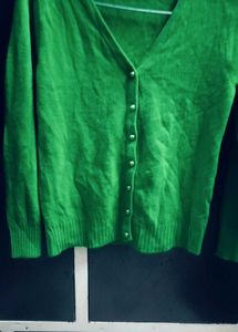 Green Knit cardigan Sweater