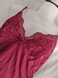 Burgundy Lace Trim Camisole Top