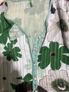 Floral Print Top with Ruffle Sleeves