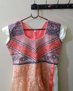 Full Netted Designer Anarkali Kurta With Bottom