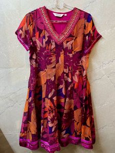 Biba Floral Print Maxi Dress With Churidar