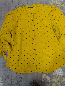 Banana Republic Polka Dot Puff Sleeve Top