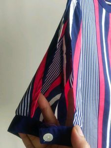 Striped Top With Back Open Style