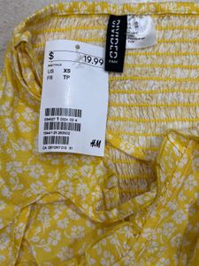 H&amp;M Yellow Floral Mini Dress with Straps