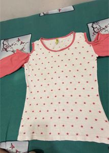 Women's Cold Shoulder Star T-Shirt
