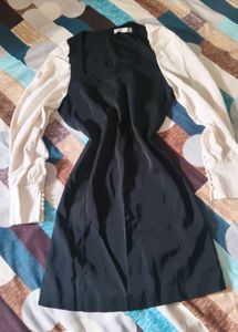 Chic Black Dress with Puff Sleeves